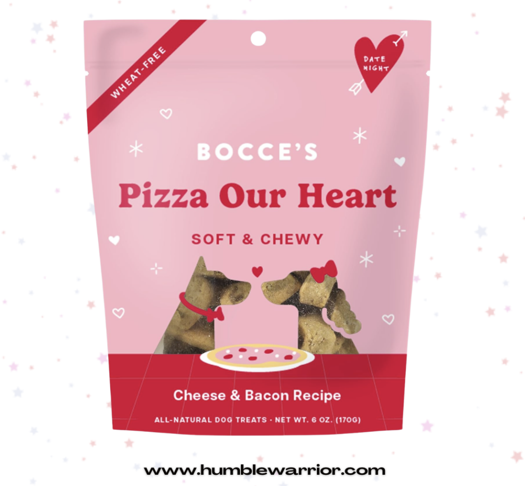 The Bocce’s Pizza My Heart dog treats!